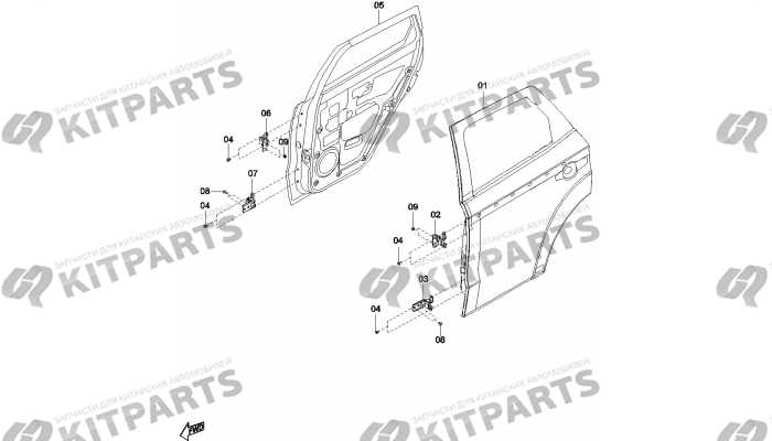 Двери задние FAW Besturn X40